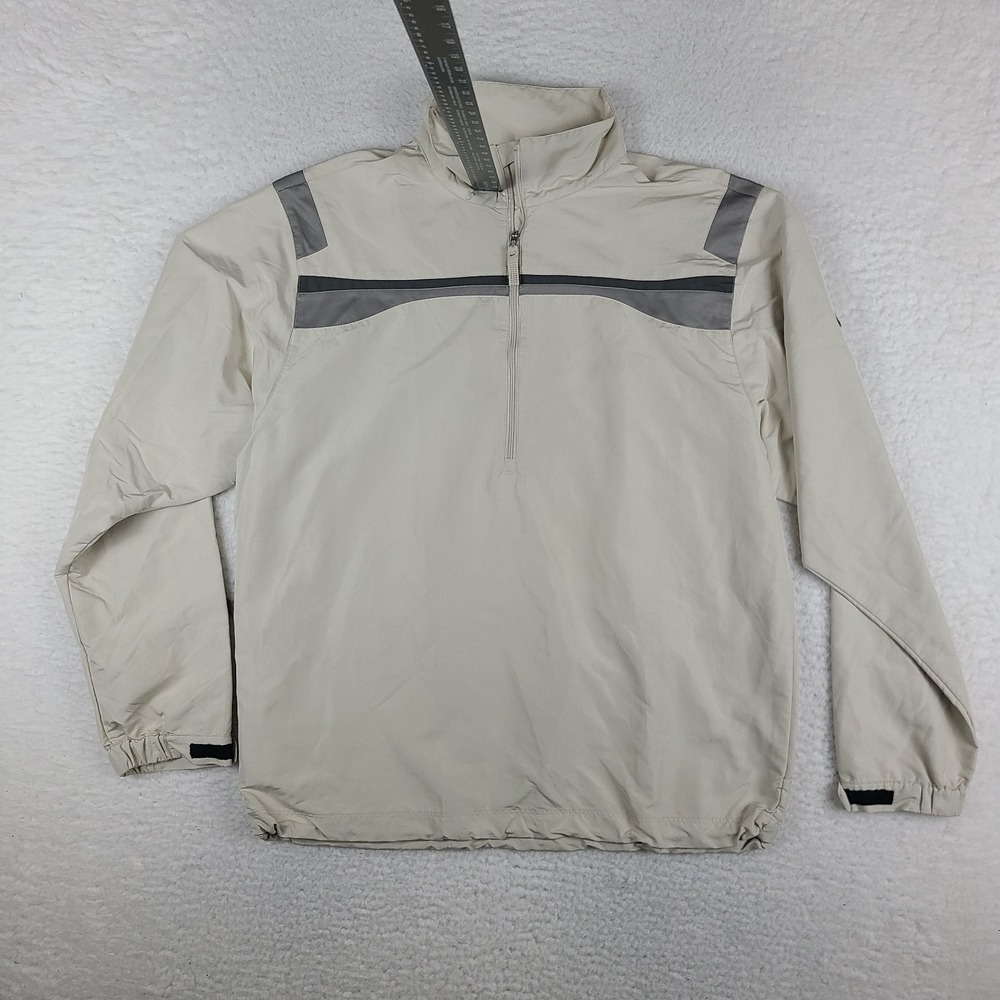 Nike Golf Pull‎ Over Sweater Mens Medium Beige Quarter Zip Rain Windbreaker
